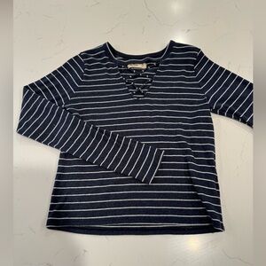 Hollister Navy and White Striped Top